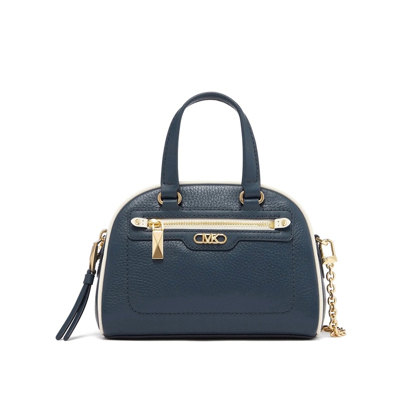 Williamsburg Extra-Small Pebbled Leather Crossbody Bag Navy Multi