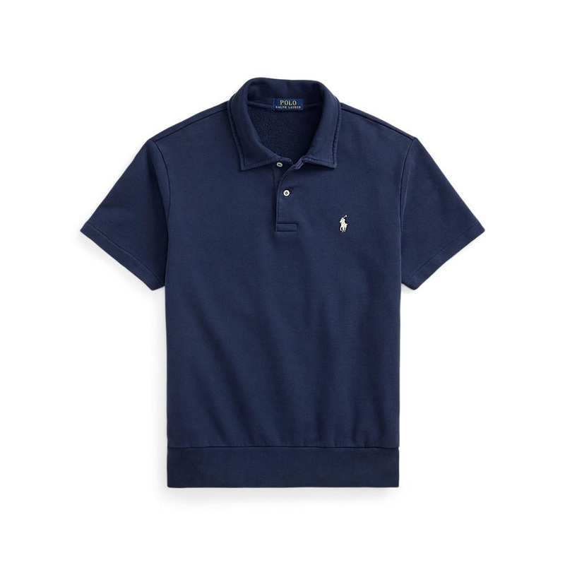 Men's Loopback Fleece Polo-Collar Sweatshirt