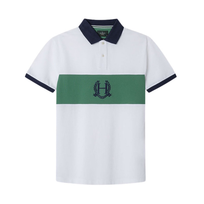 Classic Fit Short Sleeve Number Polo Optic White