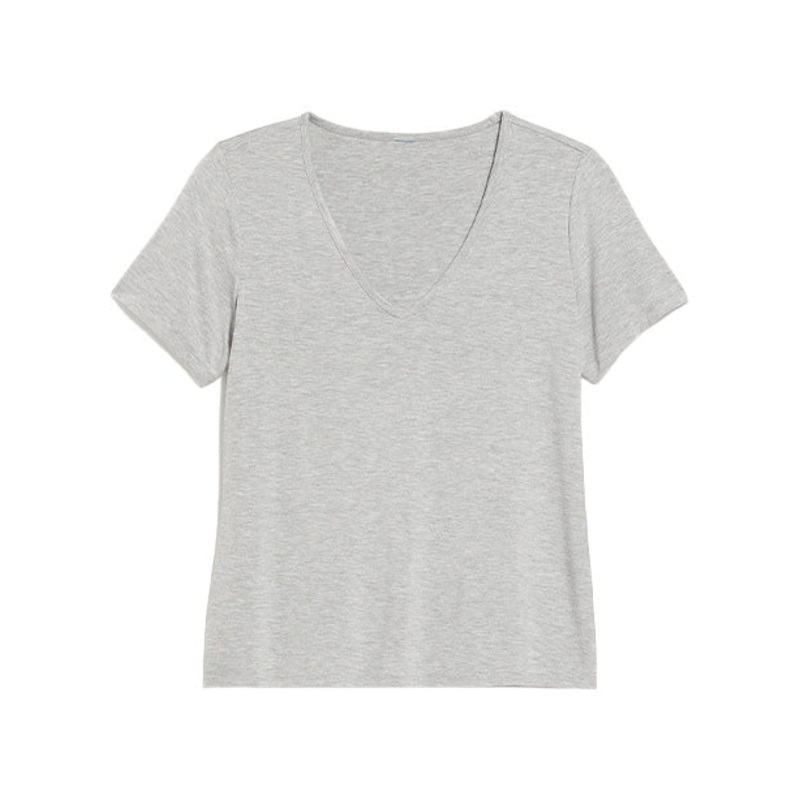 Luxe V-Neck T-Shirt for Women B12B Medium Heather Gray