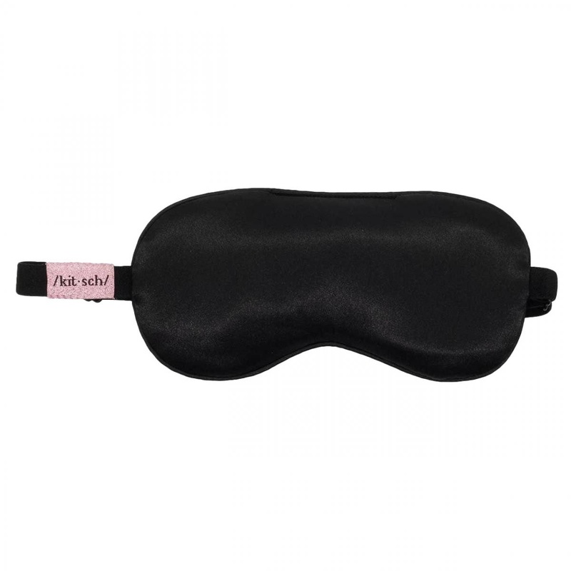 Kitsch -- Lavender Weighted Satin Eye Mask - Black