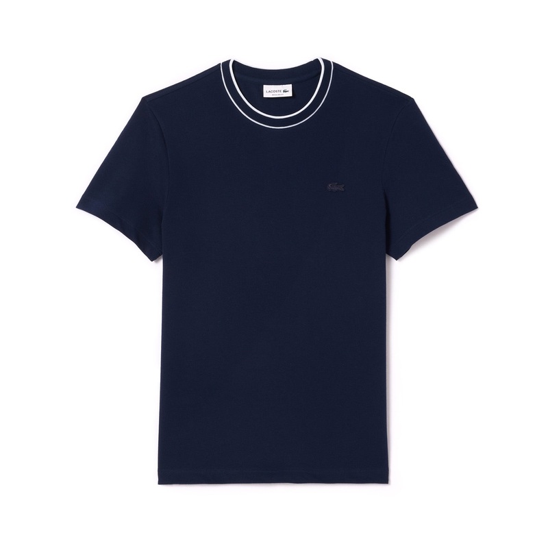 Stretch Piqu Stripe Collar T-Shirt