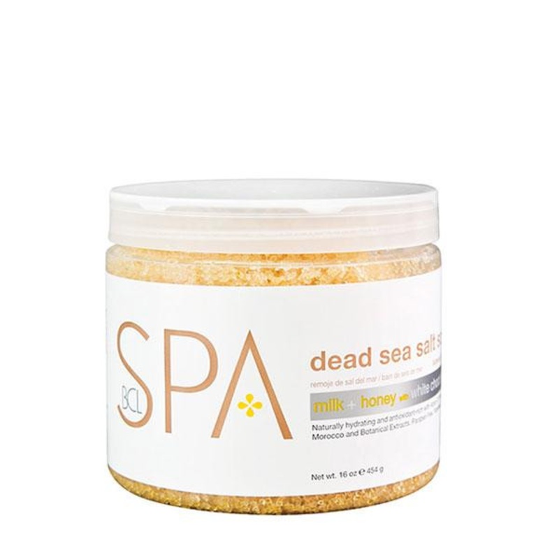 BCL -- Dead sea salt soak Milk + honey white choco 16oz