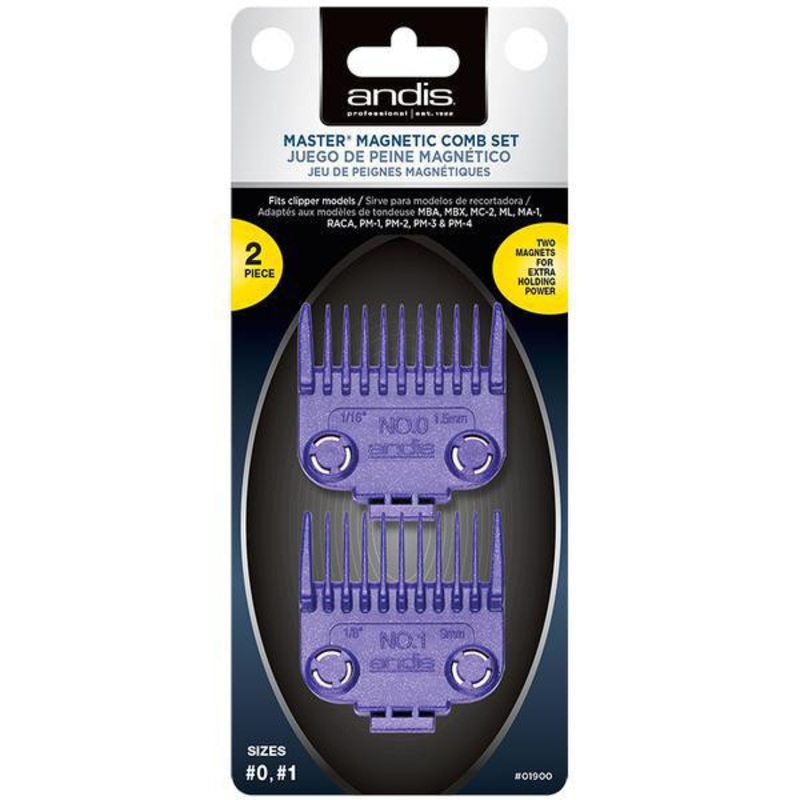 Andis -- Master magnetic comb set 2 pieces