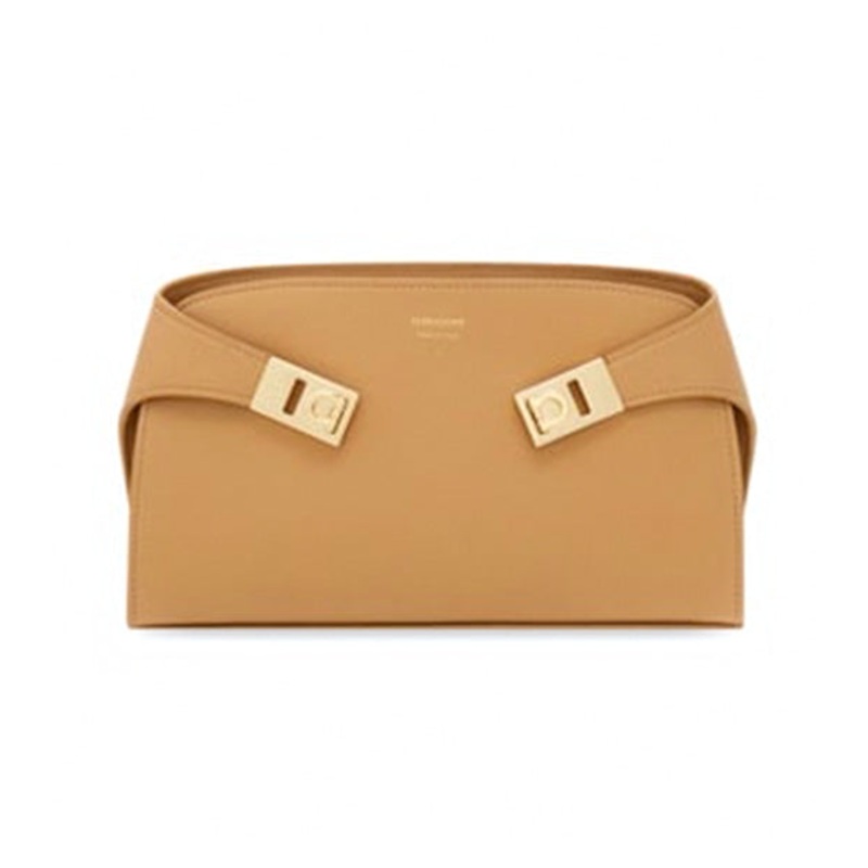 Hug Crossbody Bag Calfskin Light Camel