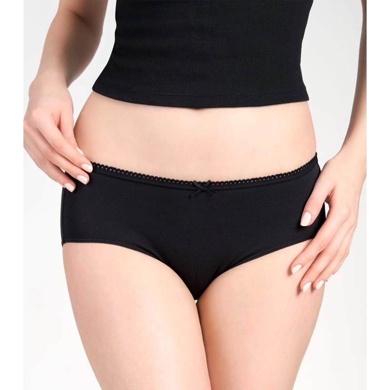 Modern Cotton Hipster Panty Black