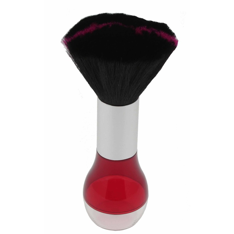 Santorini Neck/Body Brush Nylon Fuchsia & Clear Handle