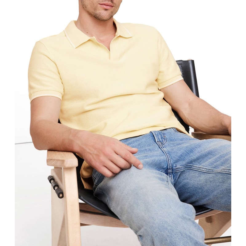 Zig-Zag Jacquard Polo Calm Yellow