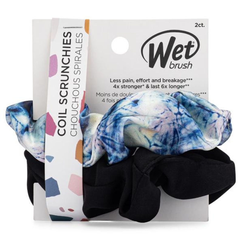 The Wet Brush -- Coil Scrunchies 2CT - Blue Tie Dye