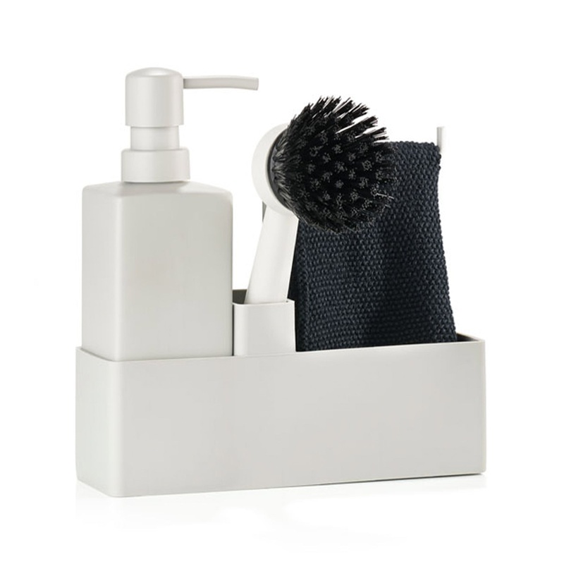 Zone Dishwashing Set 4 parts with Warm Gray Cloth