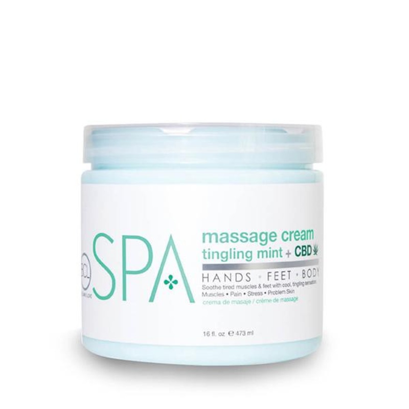 BCL -- Massage Cream Tingling Mint + CBD 16 oz