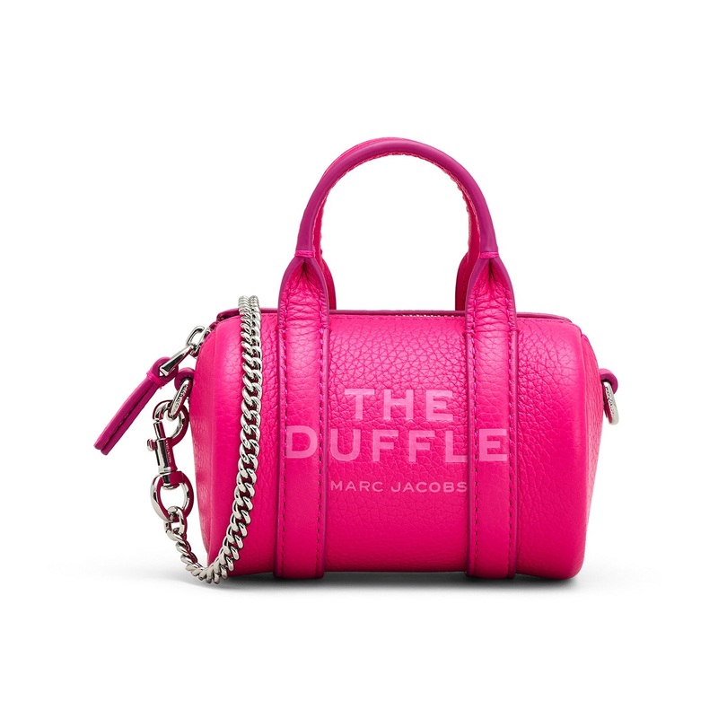The Leather Nano Duffle Crossbody Hot Pink