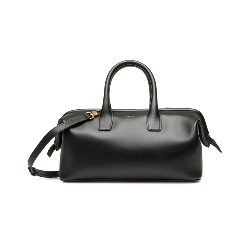 Belle Small Top Handle Bag Black Leather