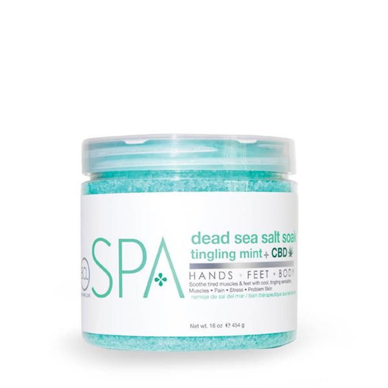 BCL -- Dead sea salt soak Tingling Mint + CBD 16 oz