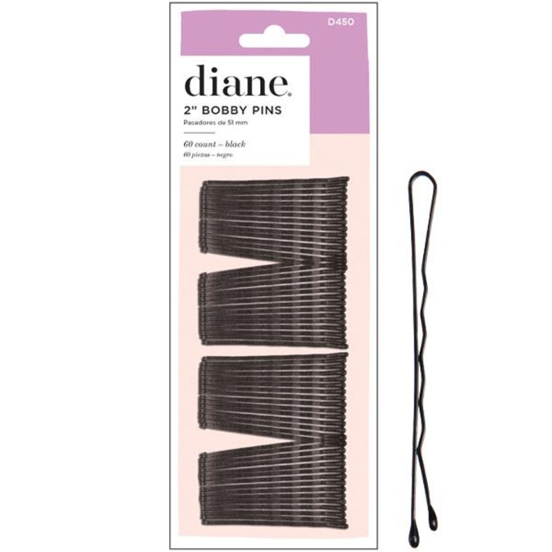 Diane -- Bob pins black 2" - 60/pack
