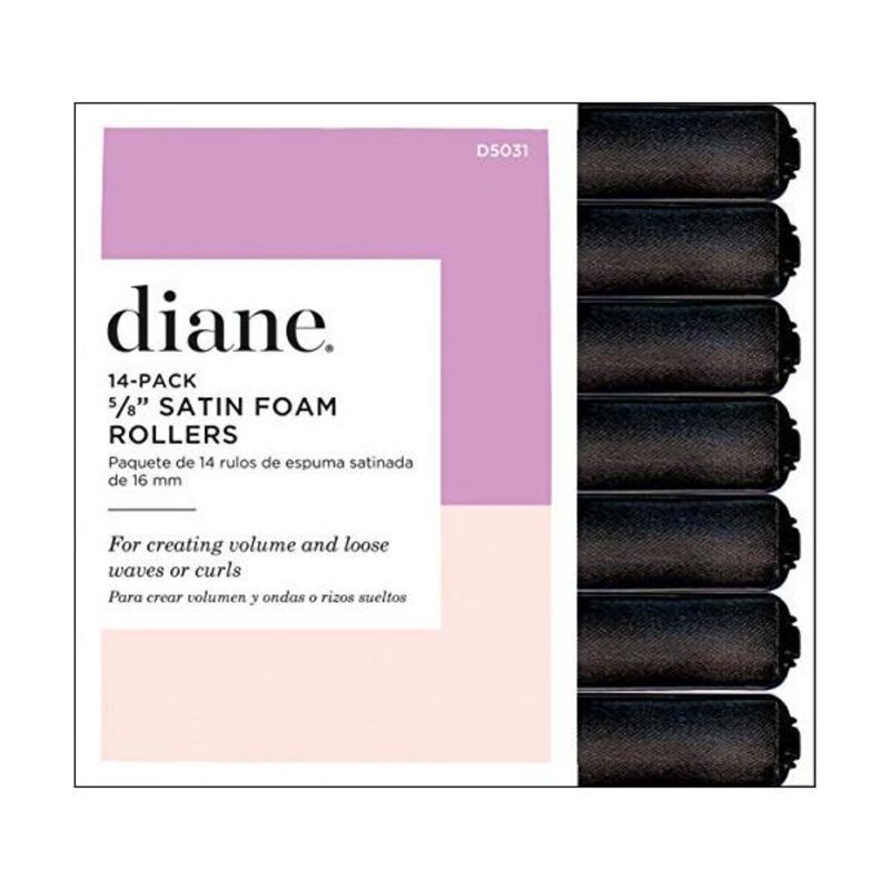 Diane -- Satin foam rollers 5/8'' black 14/pack