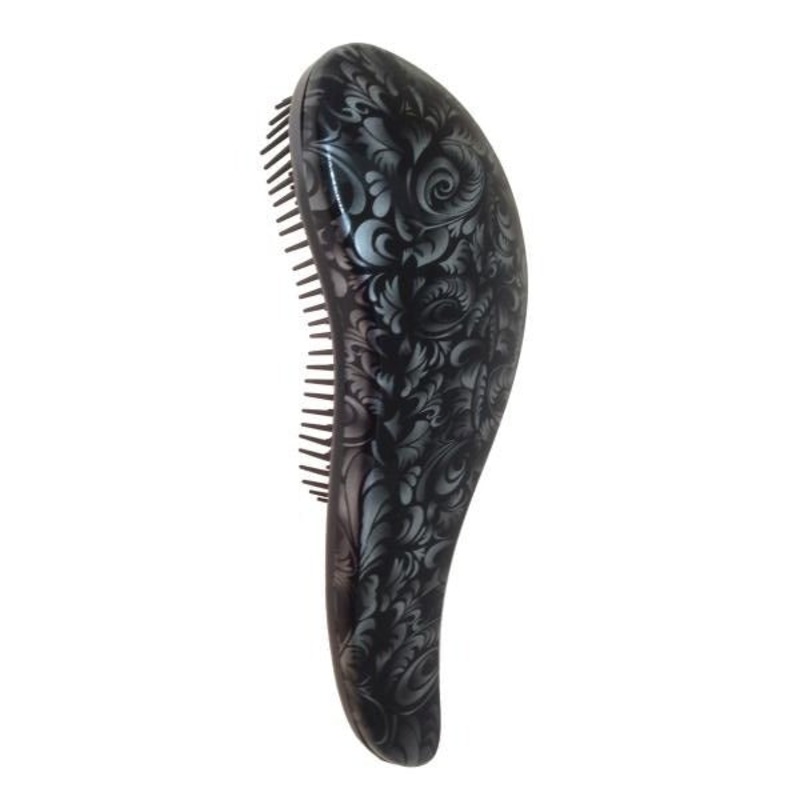Santorini Detangler Brush Black Flower Print