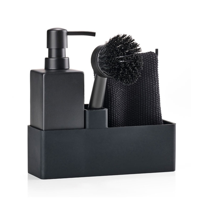 Zone Dishwashing Set 4 parts Black with Cloth