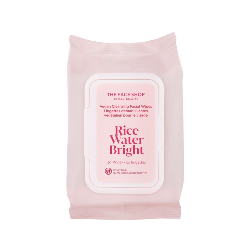 The Face Shop -- Rice Water Bright - Cleansing Wipes 50pcs