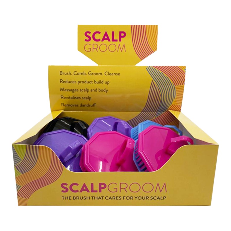 Santorini Scalp Groom Brush Assorted Colours Box of 12