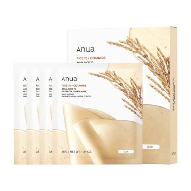 Anua -- Rice 70 Glow Collagen Mask - 4 units