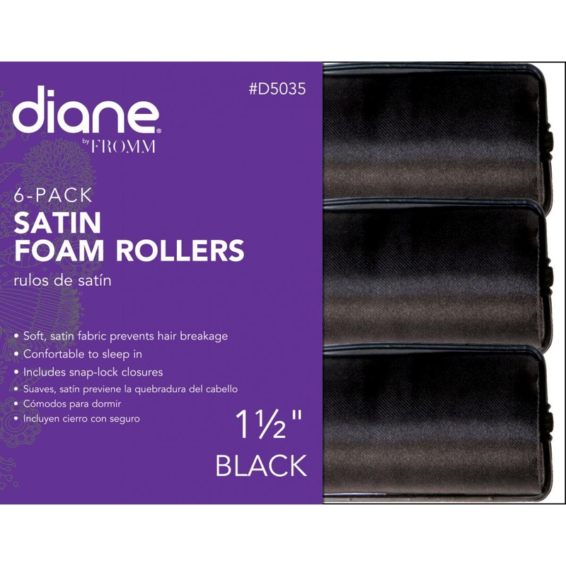 Diane -- Satin foam rollers 1 1/2'' 6/pack