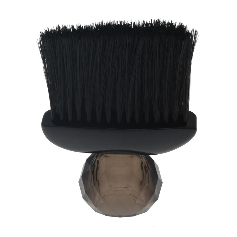 Santorini Neck Brush Black Nylon Crystal Handle