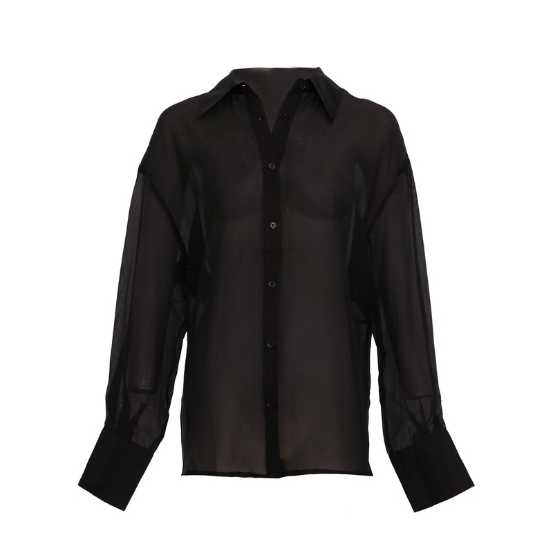 Zaila Oversize Sheer Polo Black