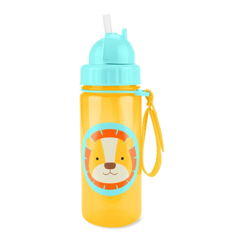 Zoo Straw Bottle 13oz. - Lion
