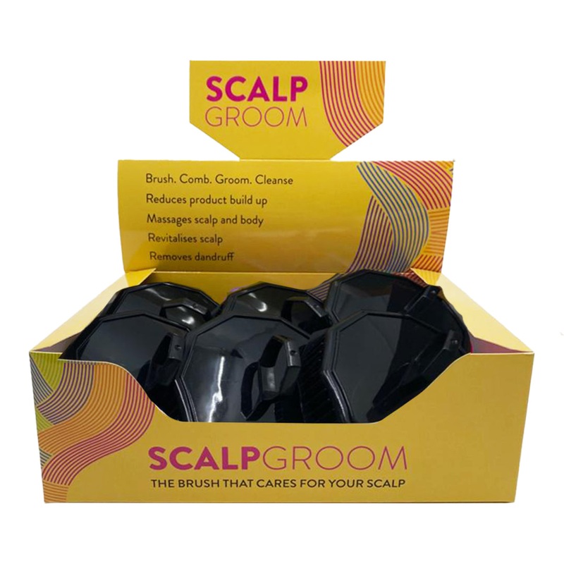 Santorini Scalp Groom Brush Black Box of 12