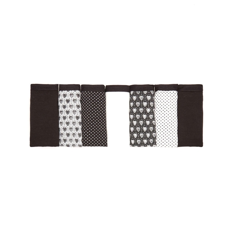 7-Pack of Brazilian Panties Black/White