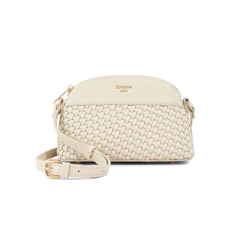 Distinct Mini Woven Cross Body Cream