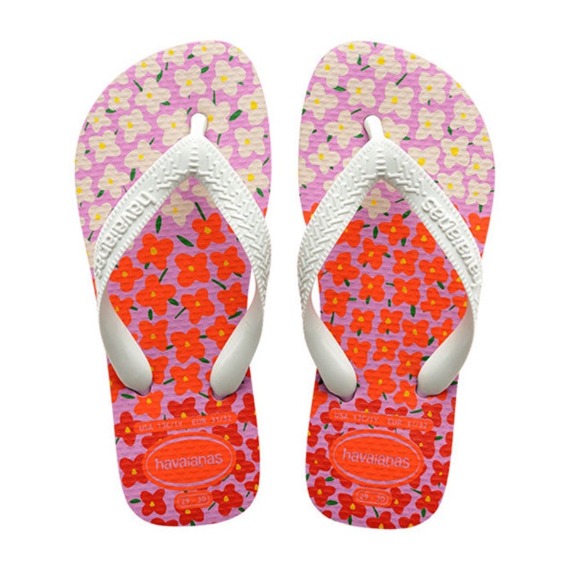 Kids Flores Flip Flops Fresh Lavender/White